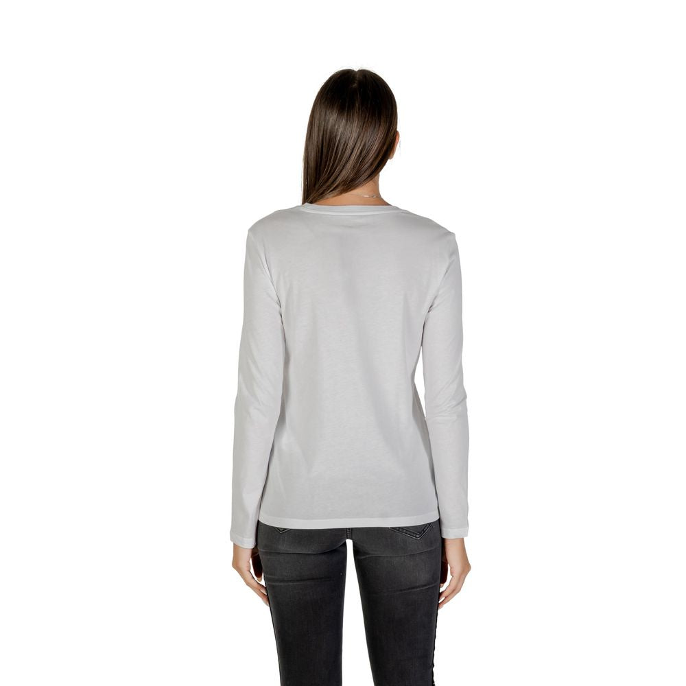 Armani Exchange - White Cotton Long Sleeve T-Shirt