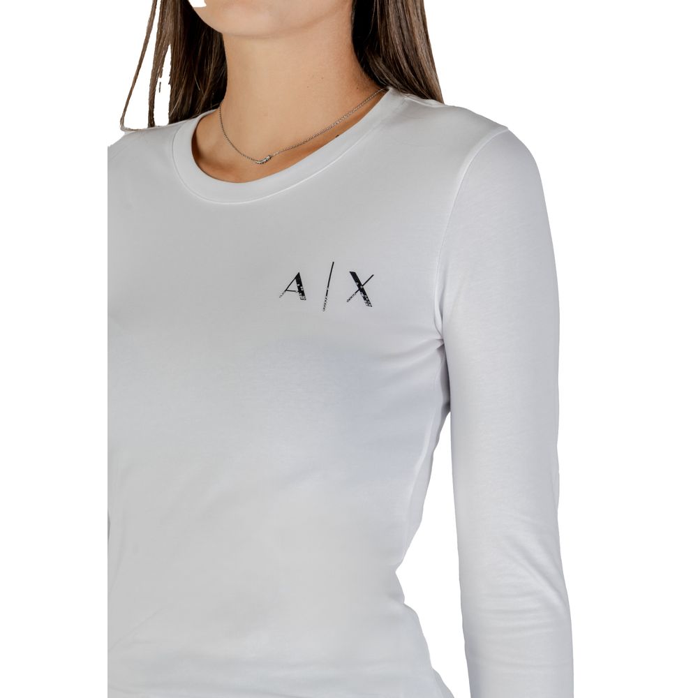 Armani Exchange - White Cotton Long Sleeve T-Shirt