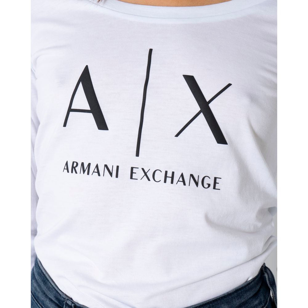 Armani Exchange - White Cotton Long Sleeve T-Shirt