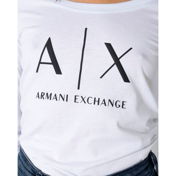 Armani Exchange - White Cotton Long Sleeve T-Shirt