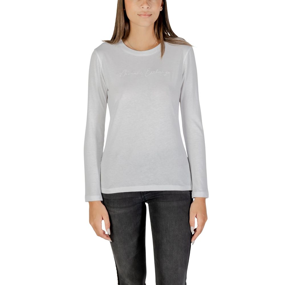 Armani Exchange - White Cotton Long Sleeve T-Shirt