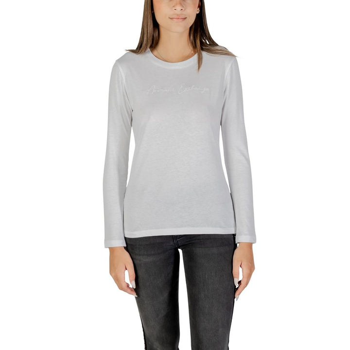 Armani Exchange - White Cotton Long Sleeve T-Shirt