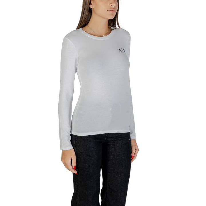 Armani Exchange - White Cotton Long Sleeve T-Shirt