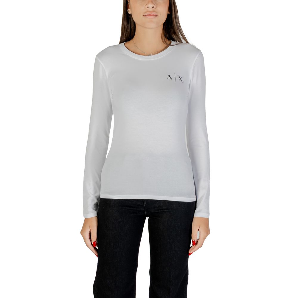 Armani Exchange - White Cotton Long Sleeve T-Shirt