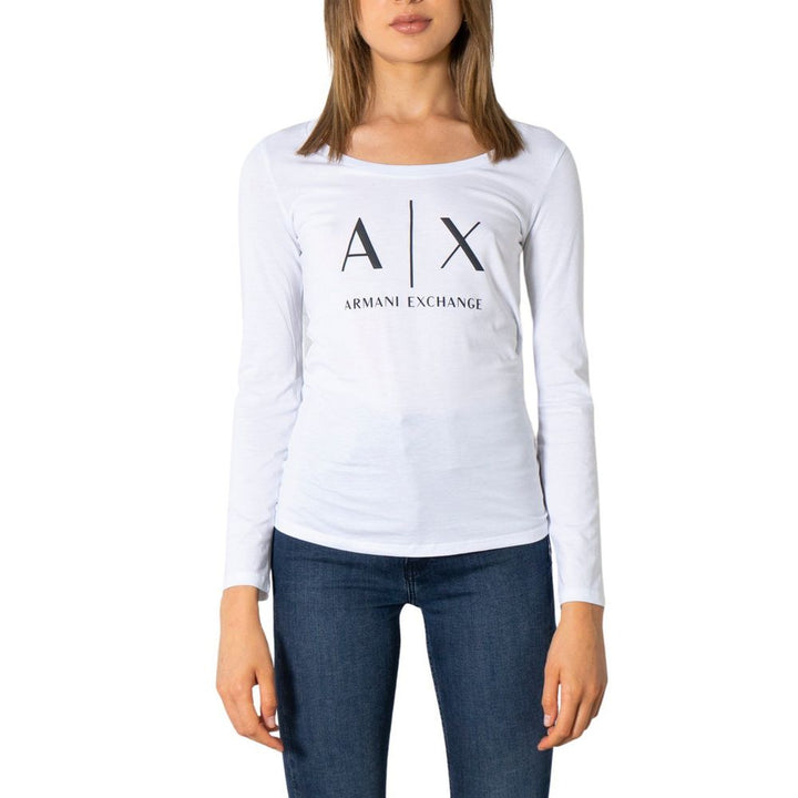 Armani Exchange - White Cotton Long Sleeve T-Shirt