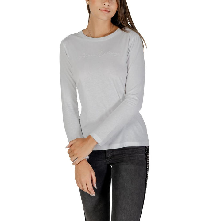 Armani Exchange - White Cotton Long Sleeve T-Shirt