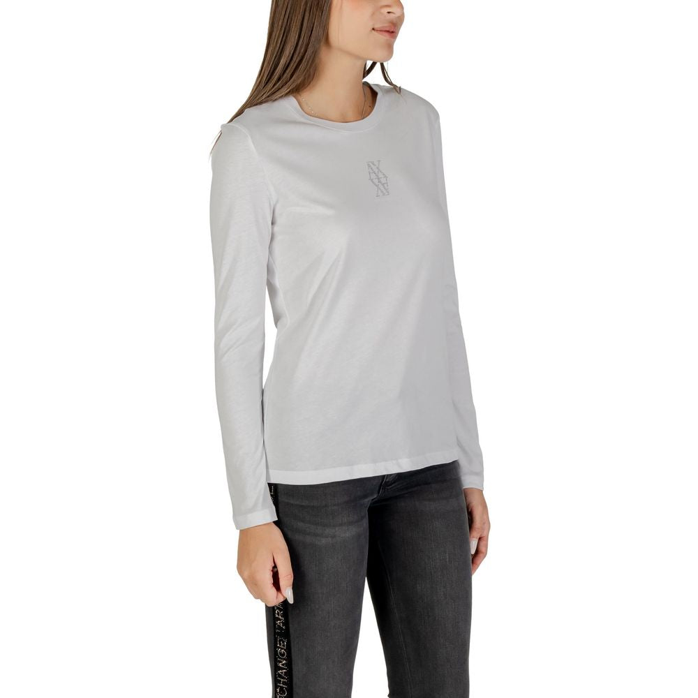 Armani Exchange - White Cotton Long Sleeve T-Shirt