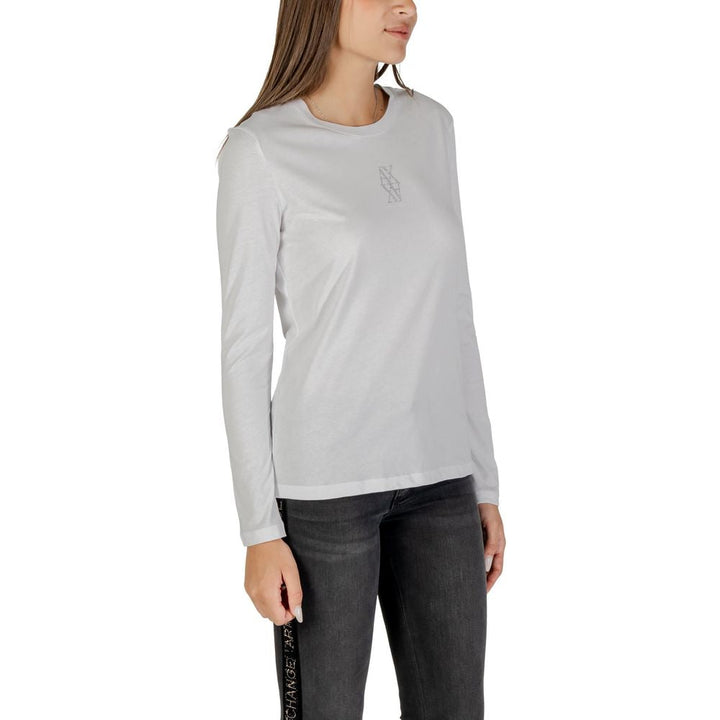 Armani Exchange - White Cotton Long Sleeve T-Shirt