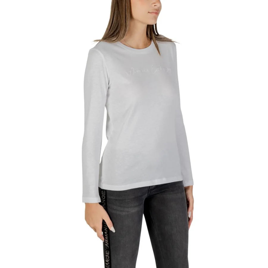 Armani Exchange White Cotton Long Sleeve T-Shirt