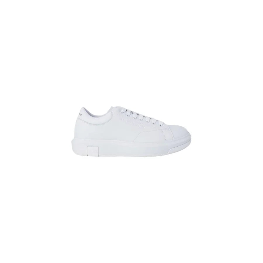 Armani Exchange White Leather Low Top Sneakers