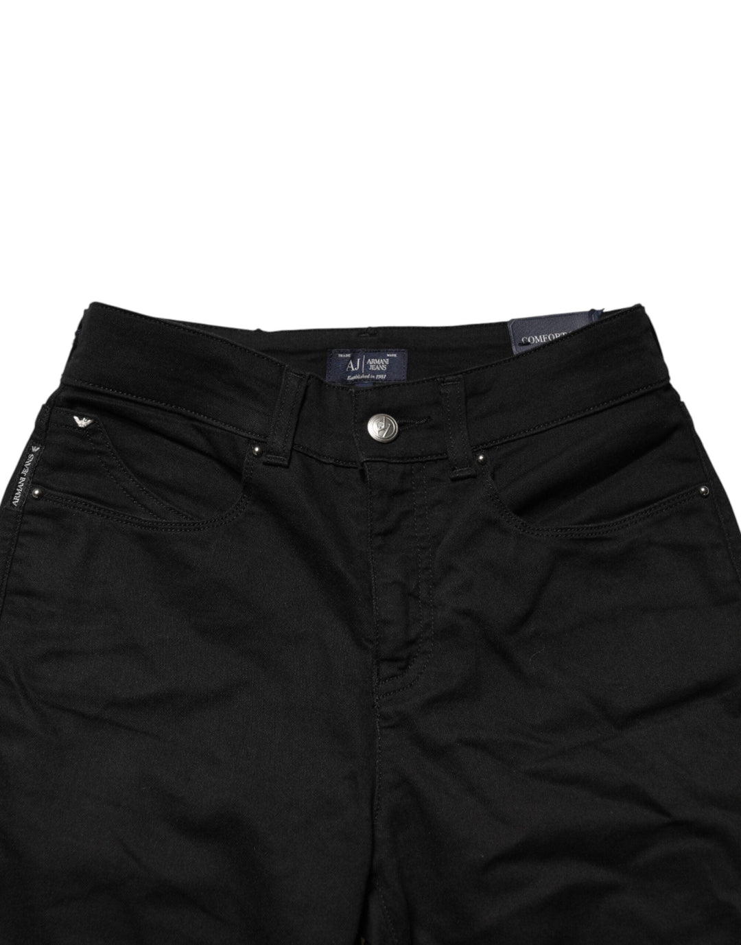 Armani Jeans Black Mid Waist Cotton Stretch Skinny Denim