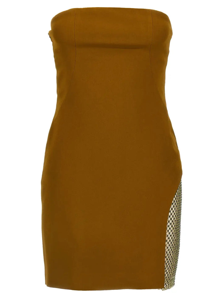 The Attico Bicolor Marabou Short Dress