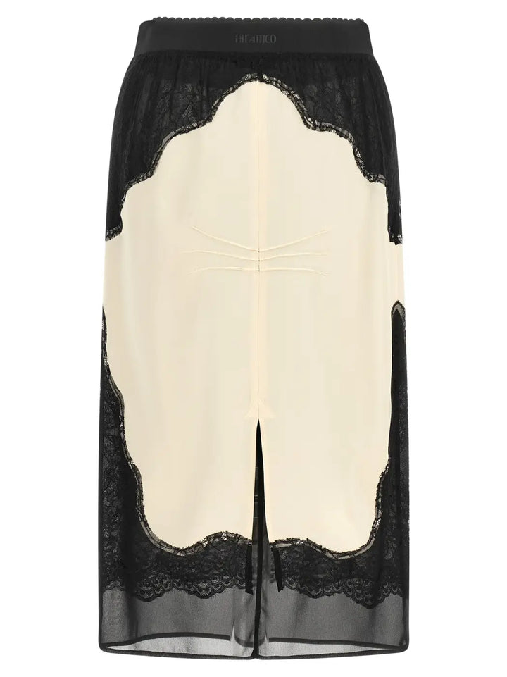 The Attico Bicolor Viscose Midi Skirt