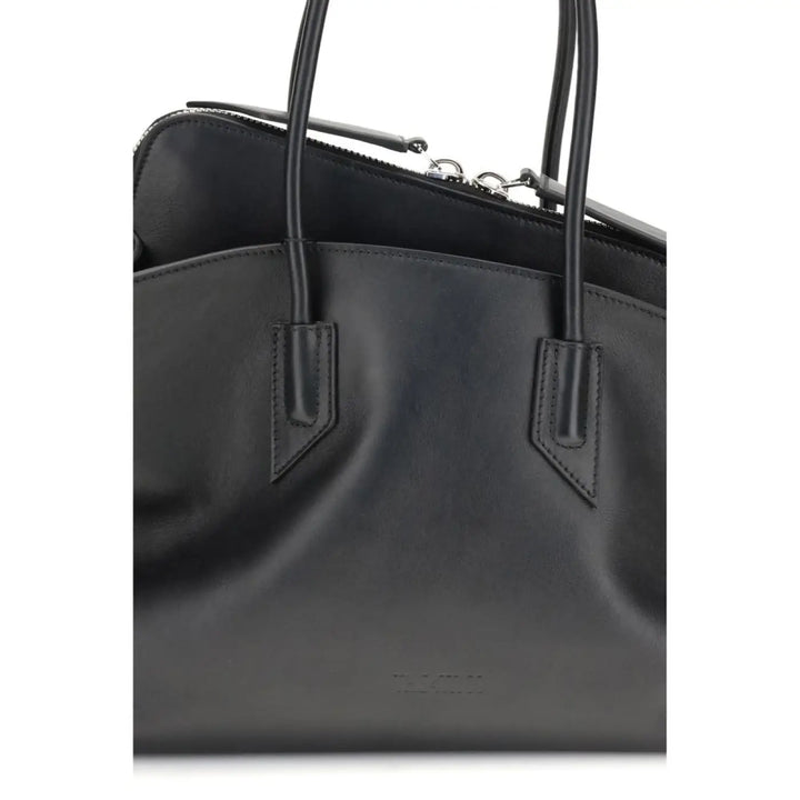 The Attico Black Calf Leather Bos Taurus Shoulder Bag