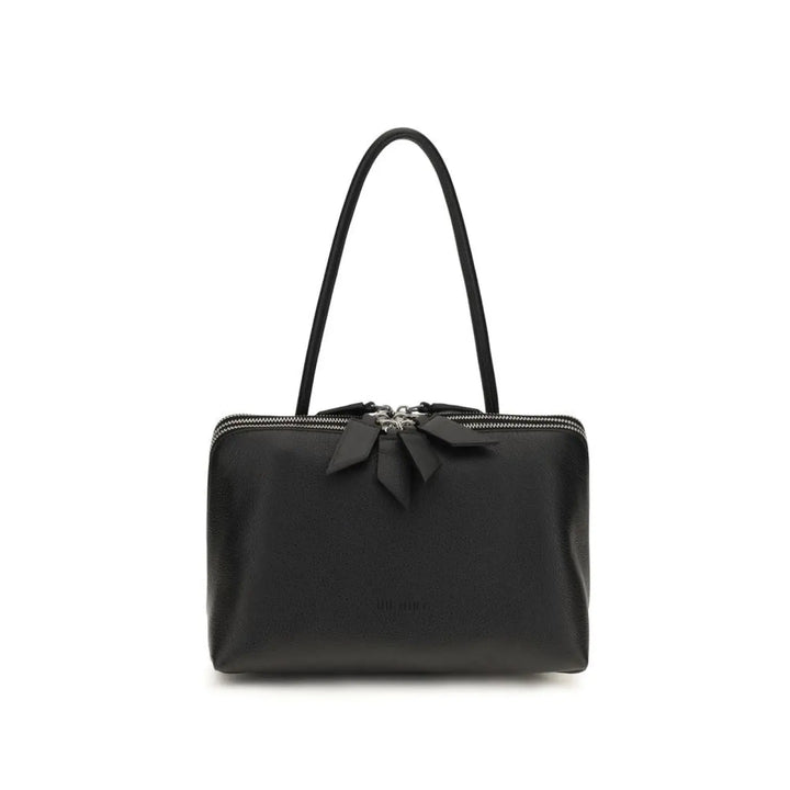 The Attico Black Calf Leather Bos Taurus Shoulder Bag
