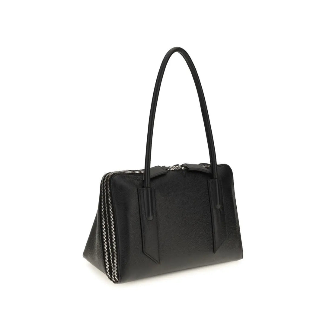The Attico Black Calf Leather Bos Taurus Shoulder Bag