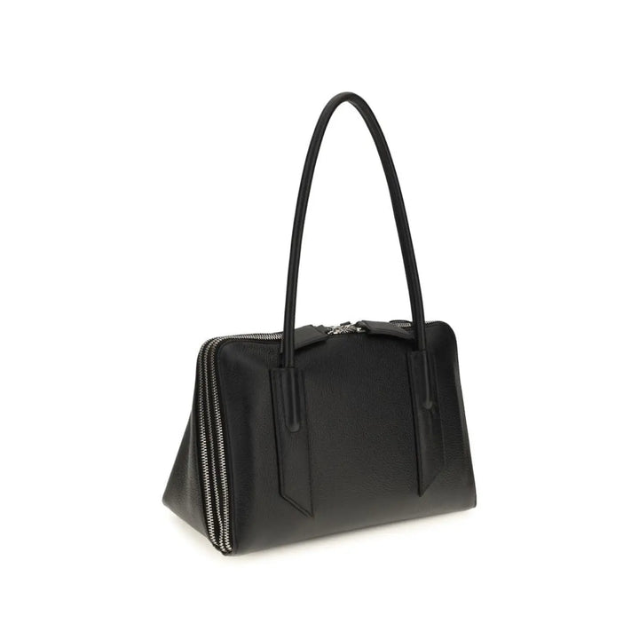 The Attico Black Calf Leather Bos Taurus Shoulder Bag