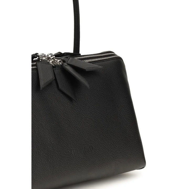 The Attico Black Calf Leather Bos Taurus Shoulder Bag