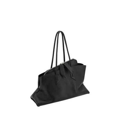 The Attico Black Calf Leather Bos Taurus Shoulder Bag