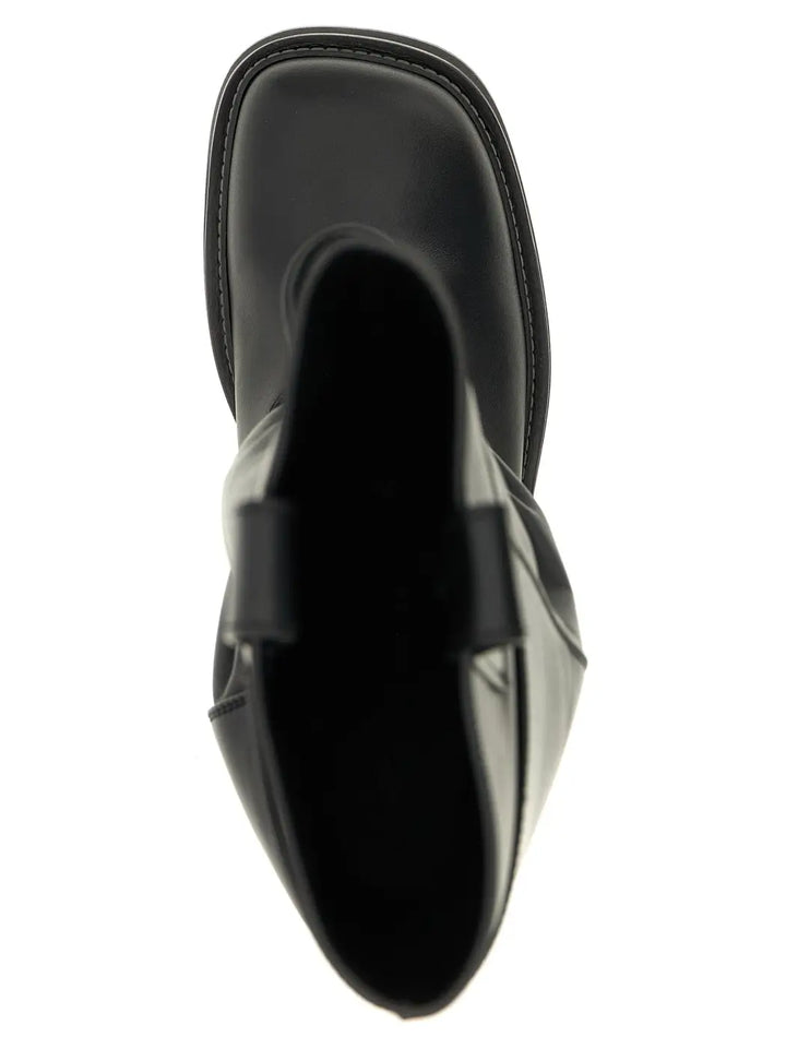The Attico Black Calfskin Over Knee