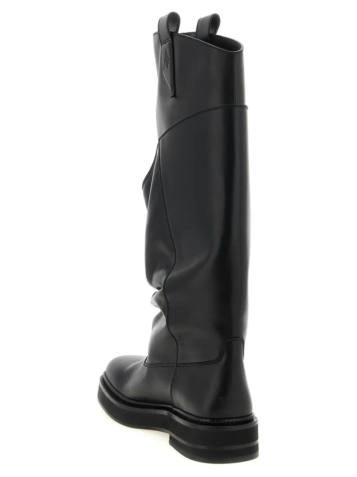 The Attico Black Calfskin Over Knee