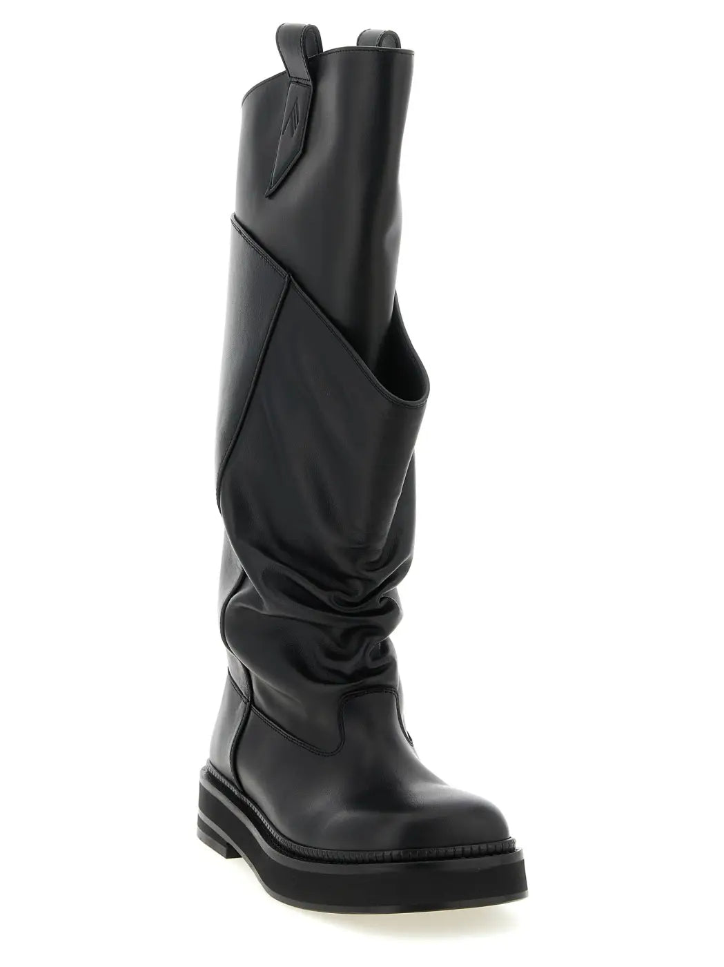 The Attico Black Calfskin Over Knee