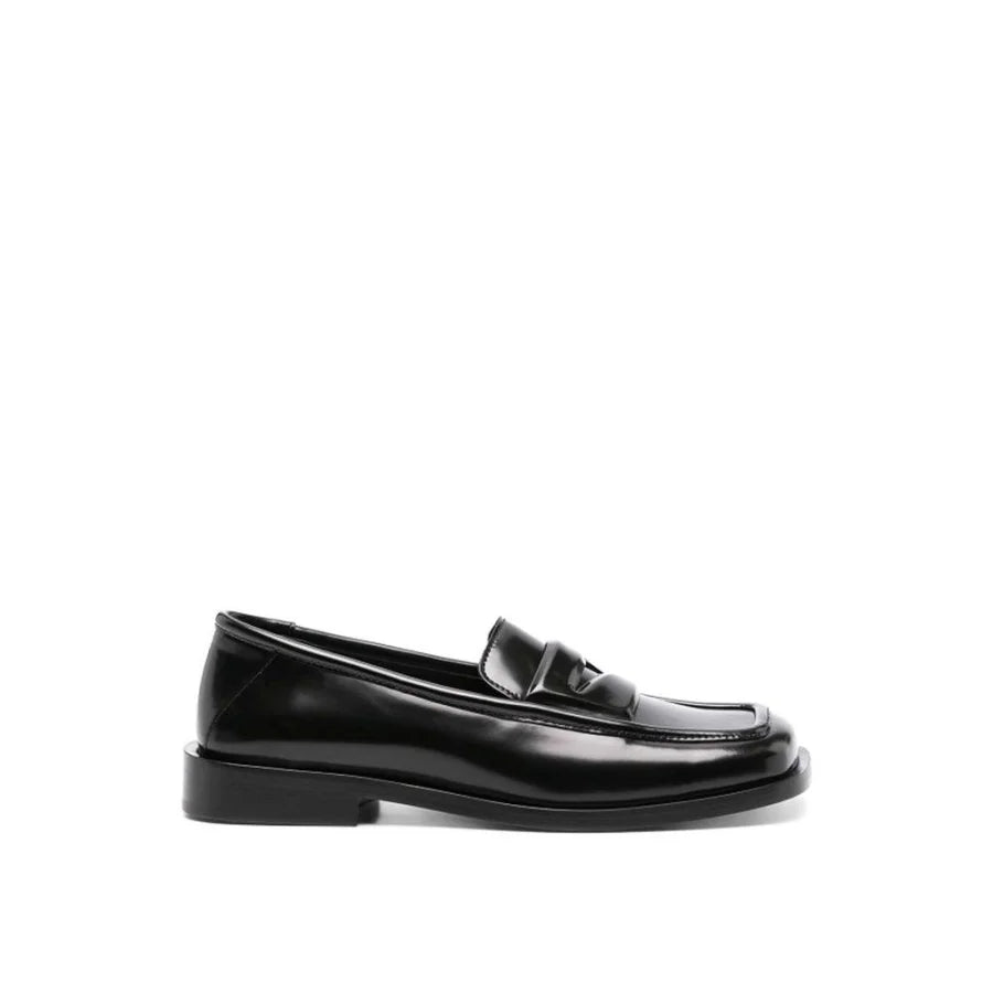The Attico Black Calfskin Slip-On Loafers