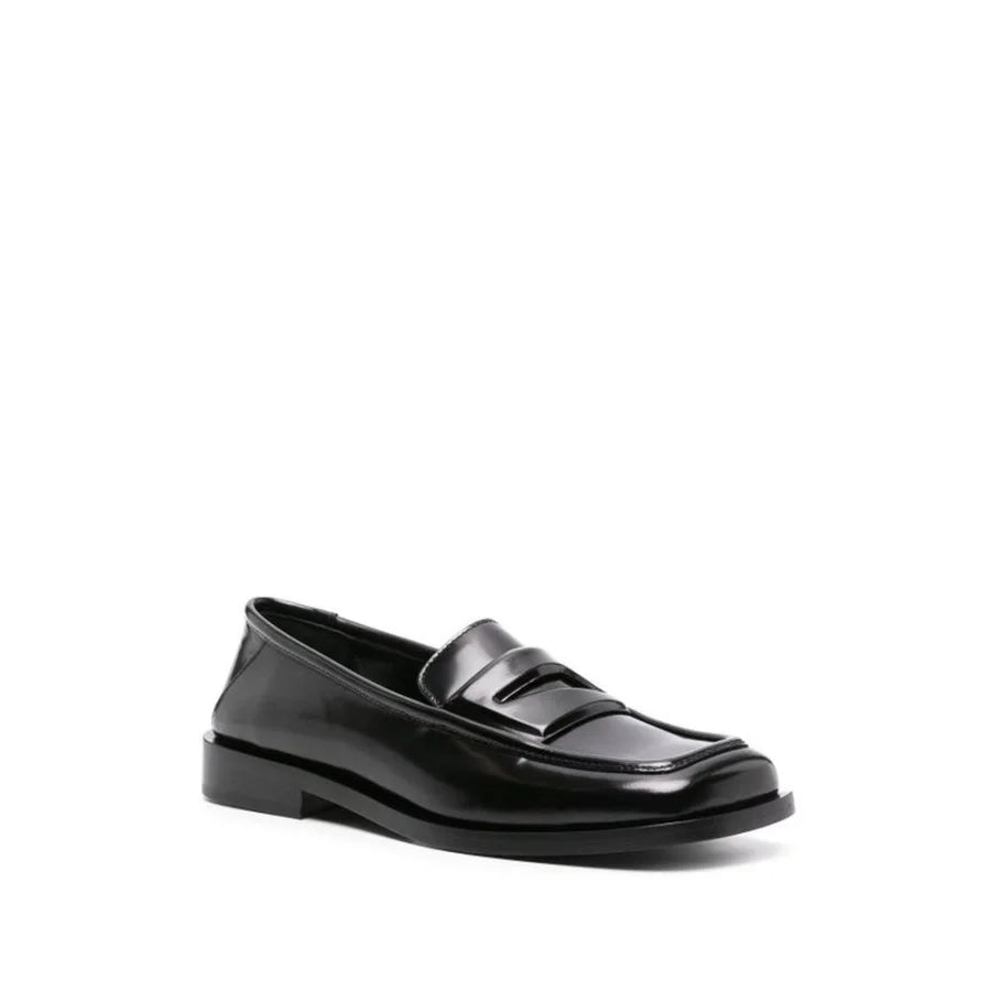 The Attico Black Calfskin Slip-On Loafers
