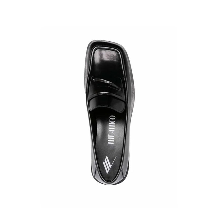 The Attico Black Calfskin Slip-On Loafers
