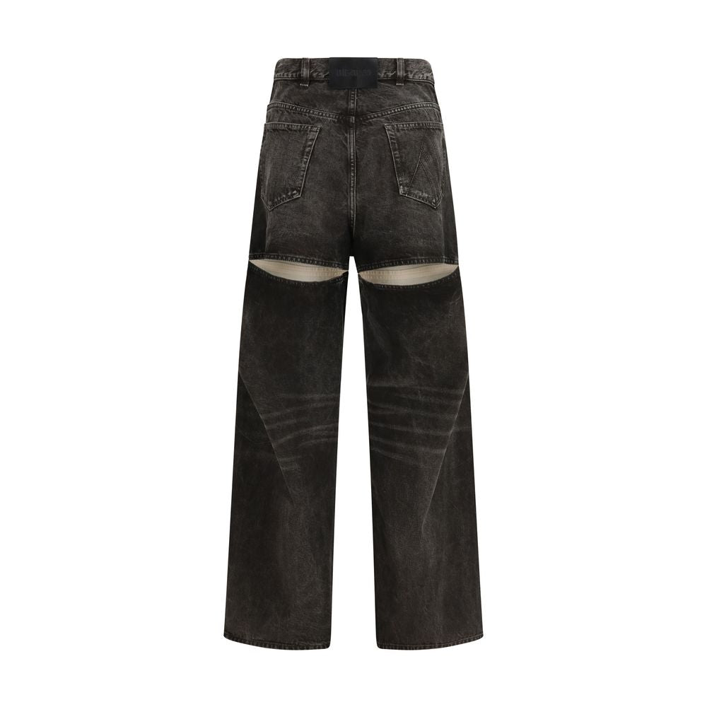 The Attico Black Cotton High-waisted Jean