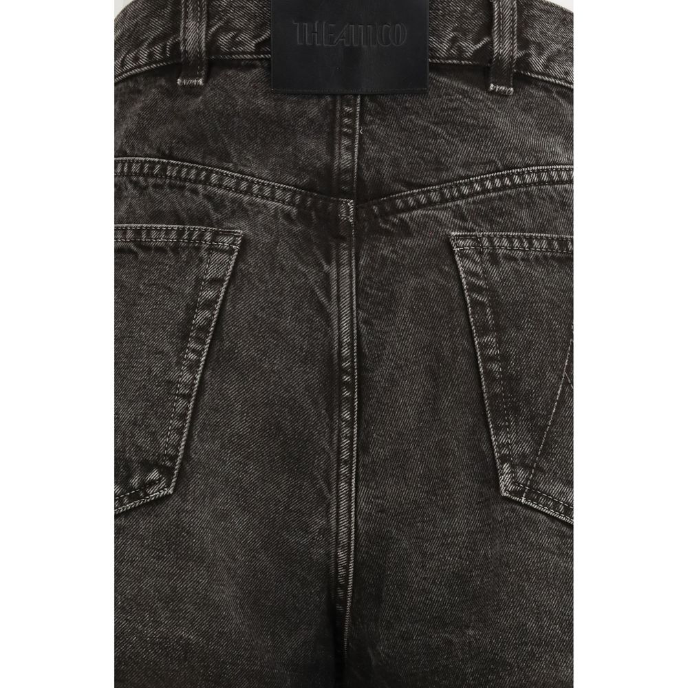 The Attico Black Cotton High-waisted Jean