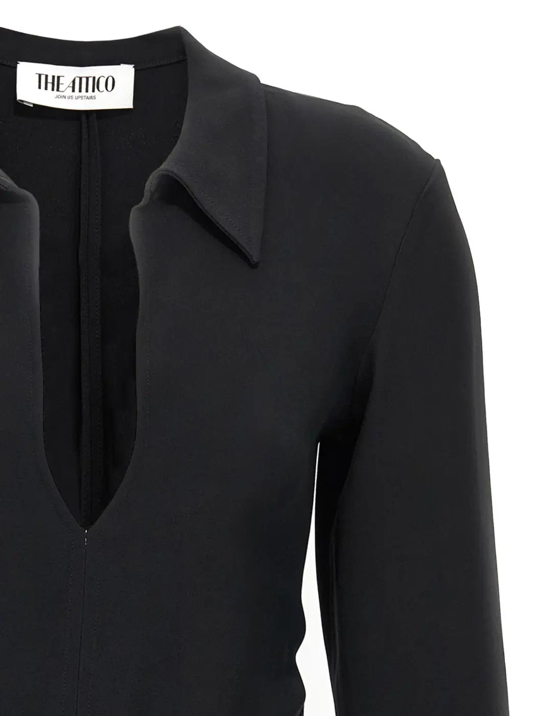 The Attico Black Marabou Short Dress
