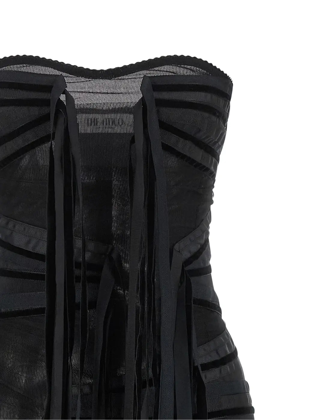 The Attico Black Polyamide Short Dress