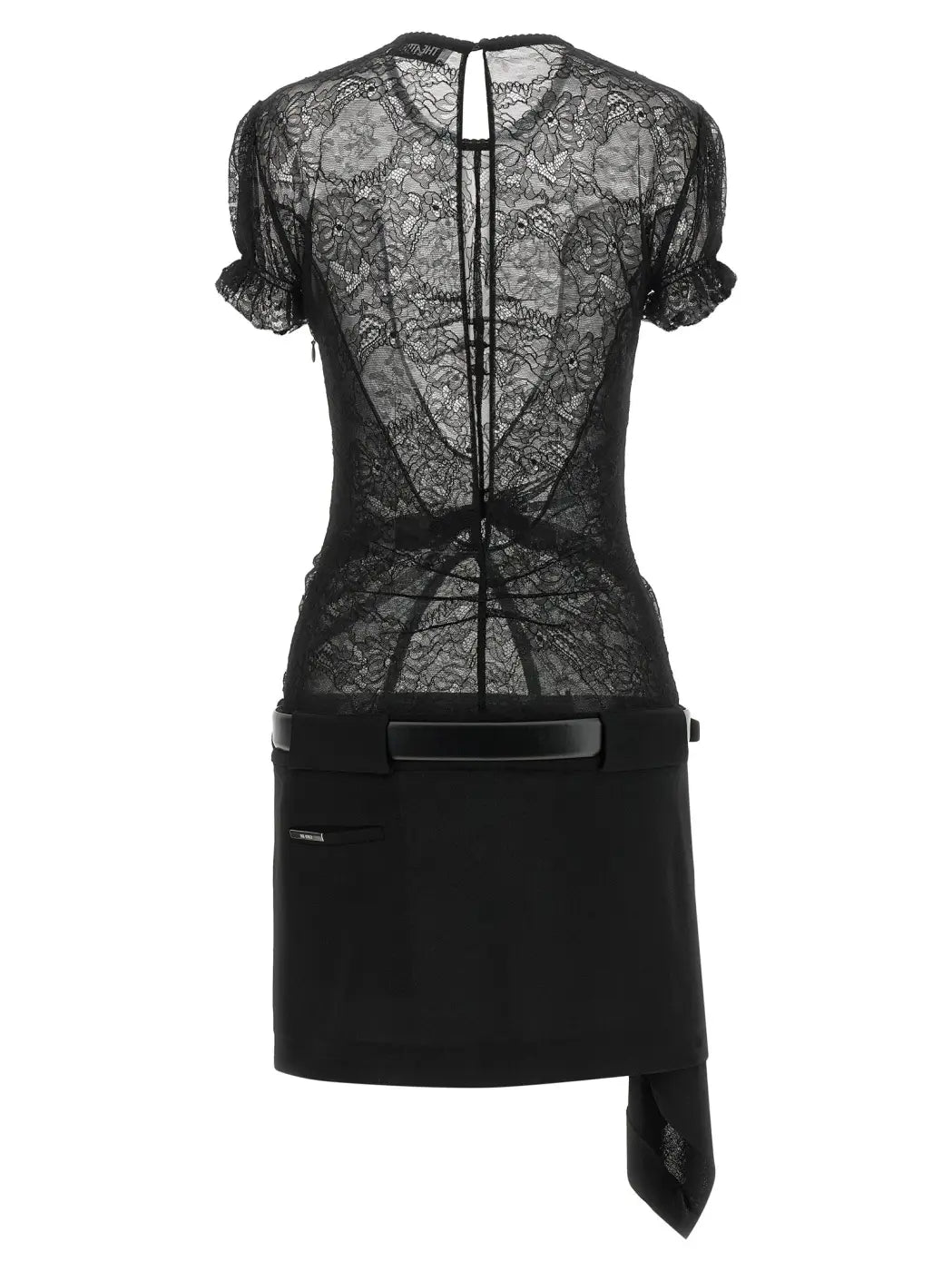The Attico Black Polyamide Short Dress