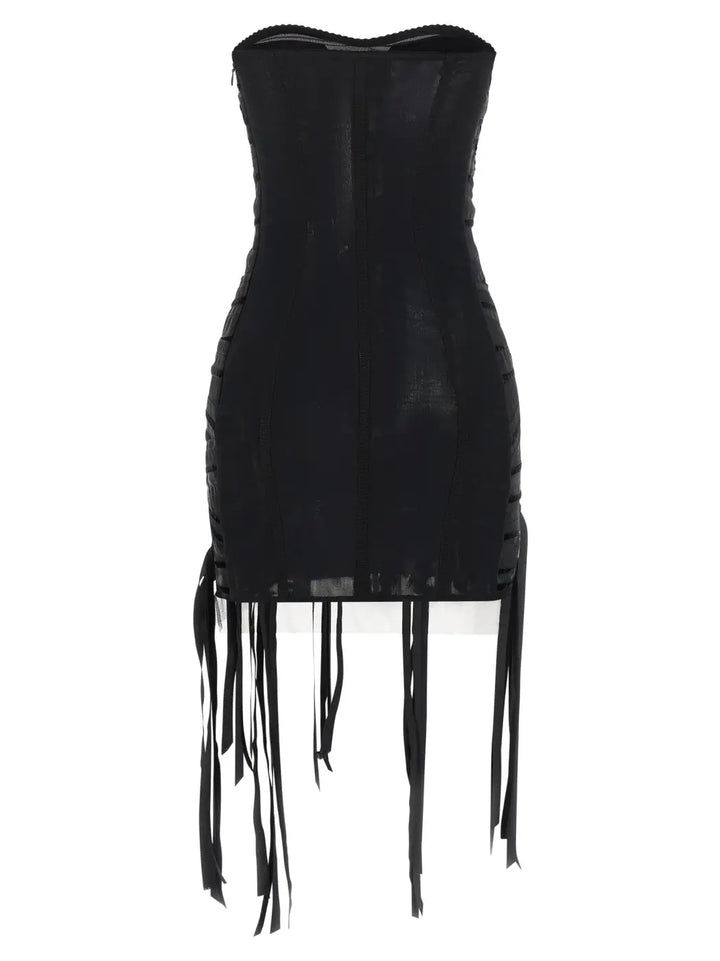 The Attico Black Polyamide Short Dress