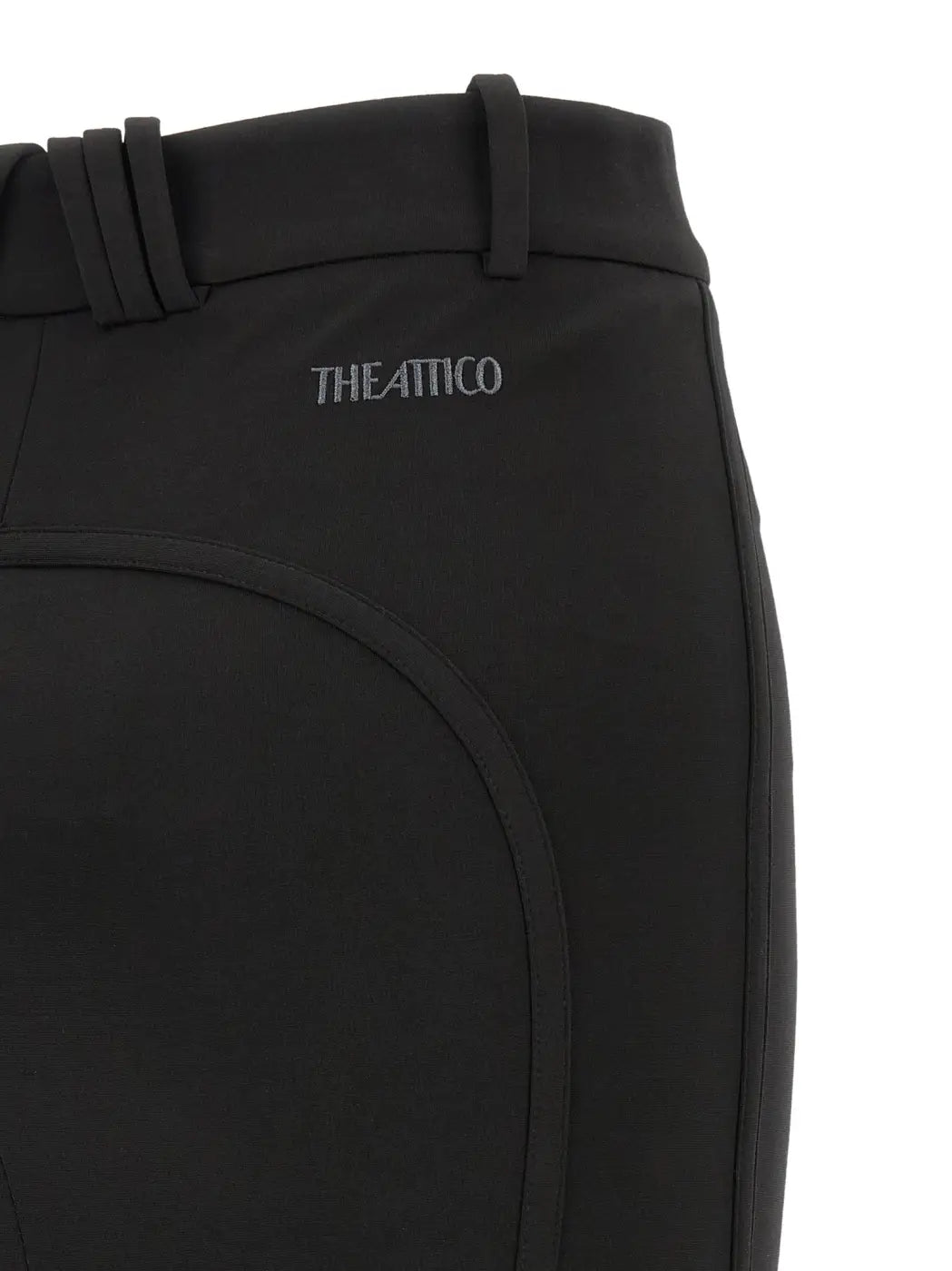 The Attico Black Viscose Long Skirt