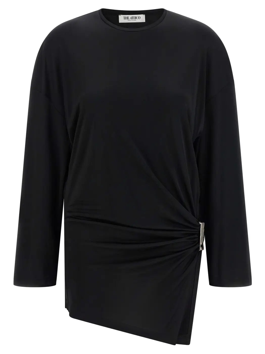 The Attico Black Viscose Short Dress