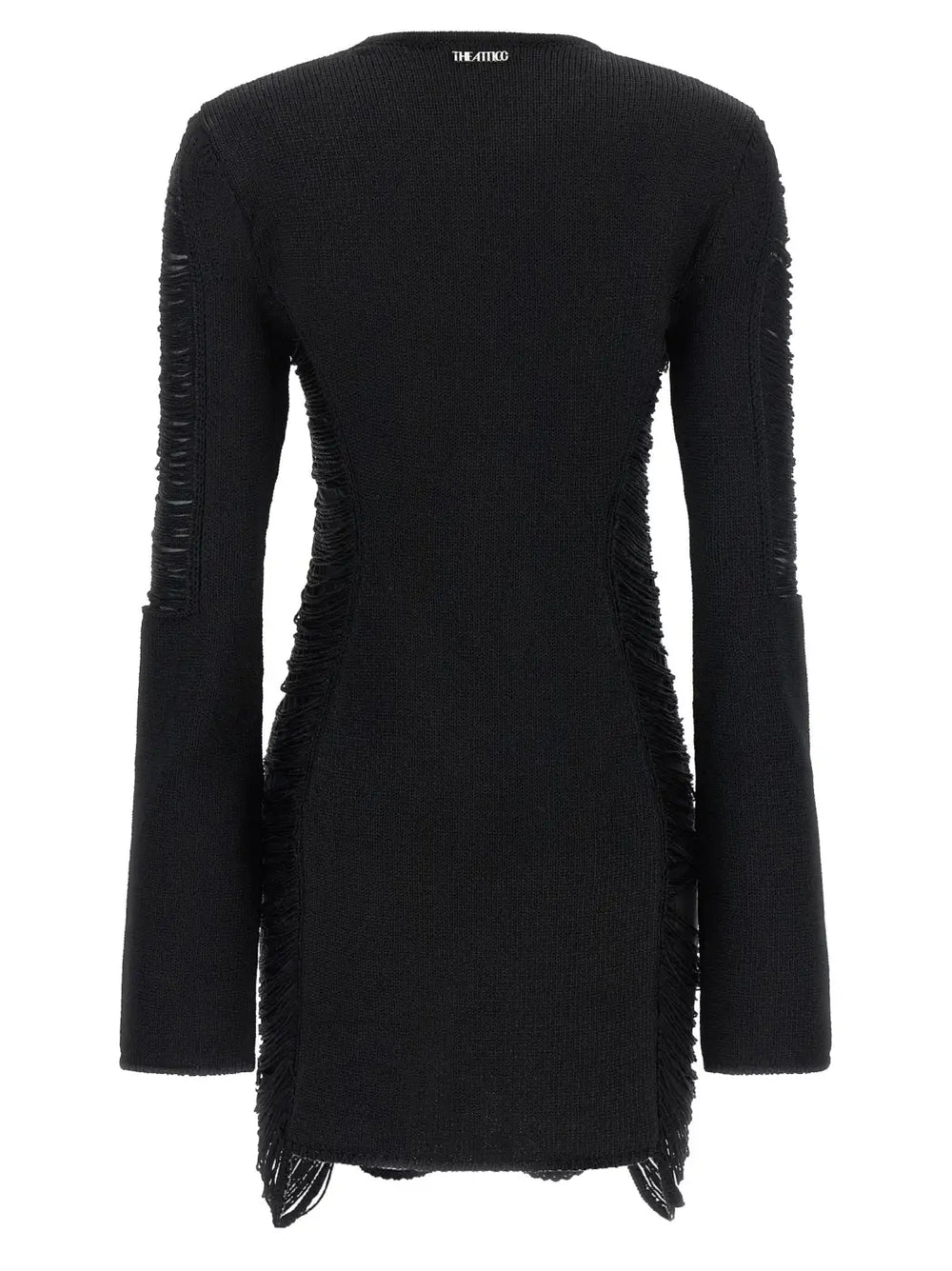 The Attico Black Viscose Short Dress