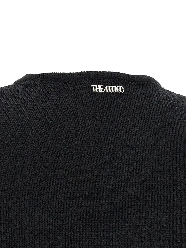 The Attico Black Viscose Short Dress