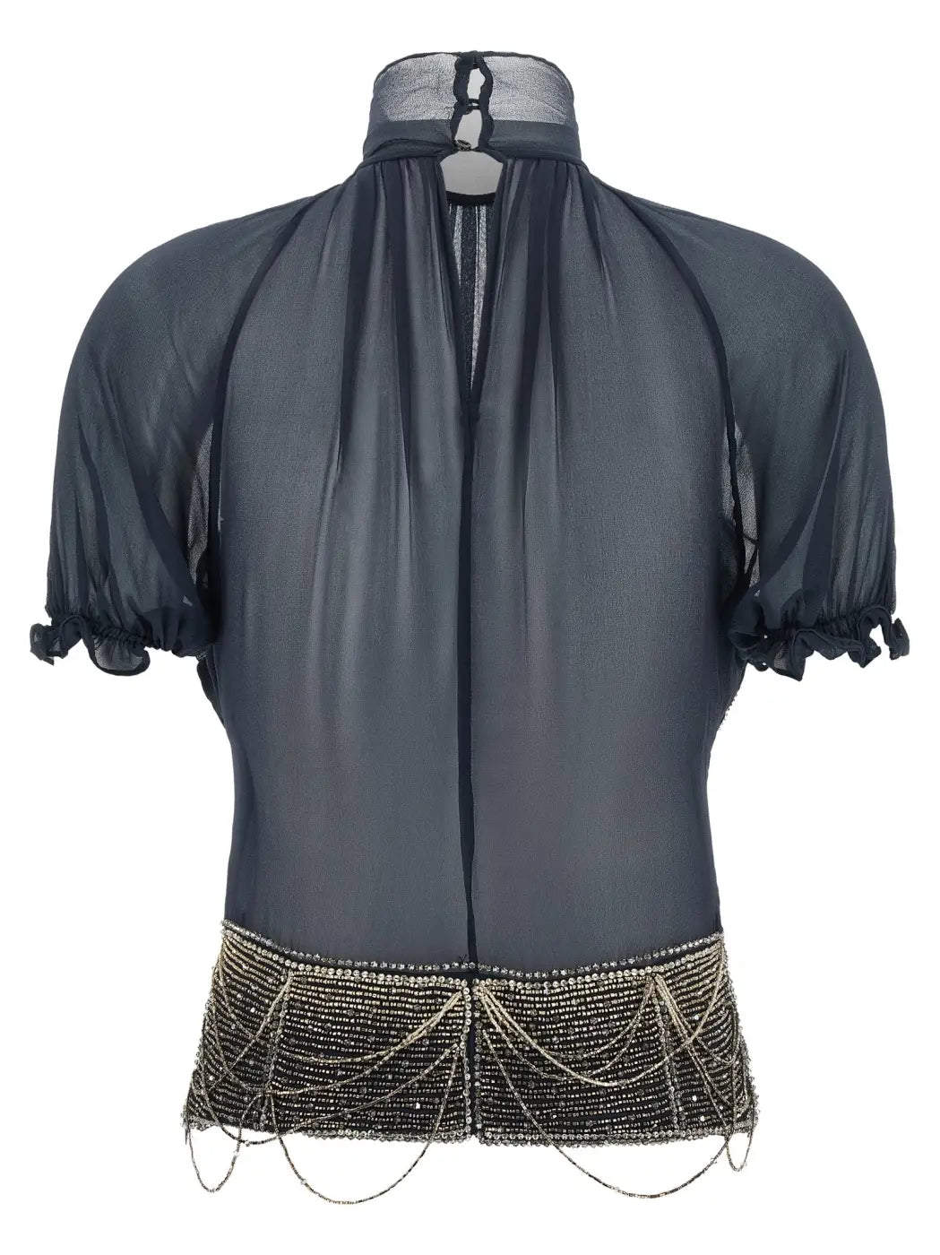 The Attico Blue Silk Tank Tops