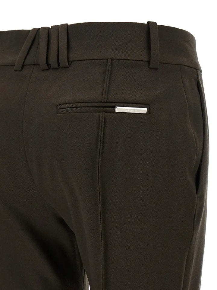 The Attico Brown Virgin Wool Flared Pants
