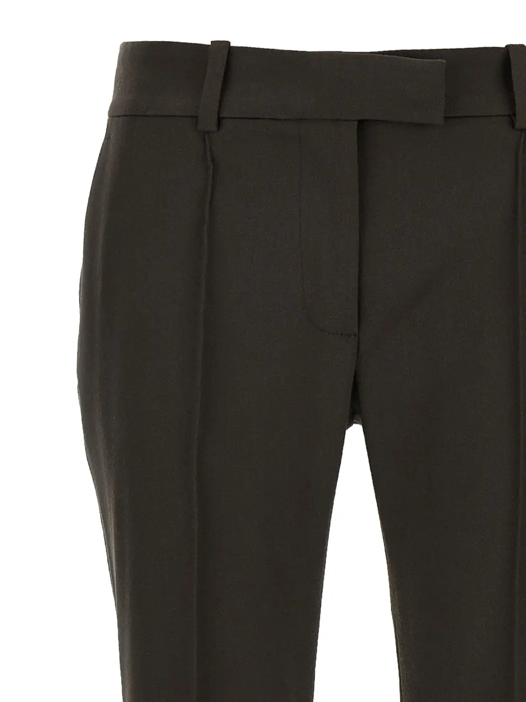 The Attico Brown Virgin Wool Flared Pants