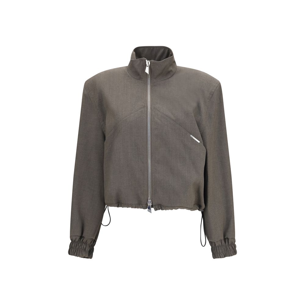 The Attico Bomber Jackets - Brown Wool Oves Aries