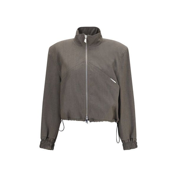 The Attico Bomber Jackets - Brown Wool Oves Aries