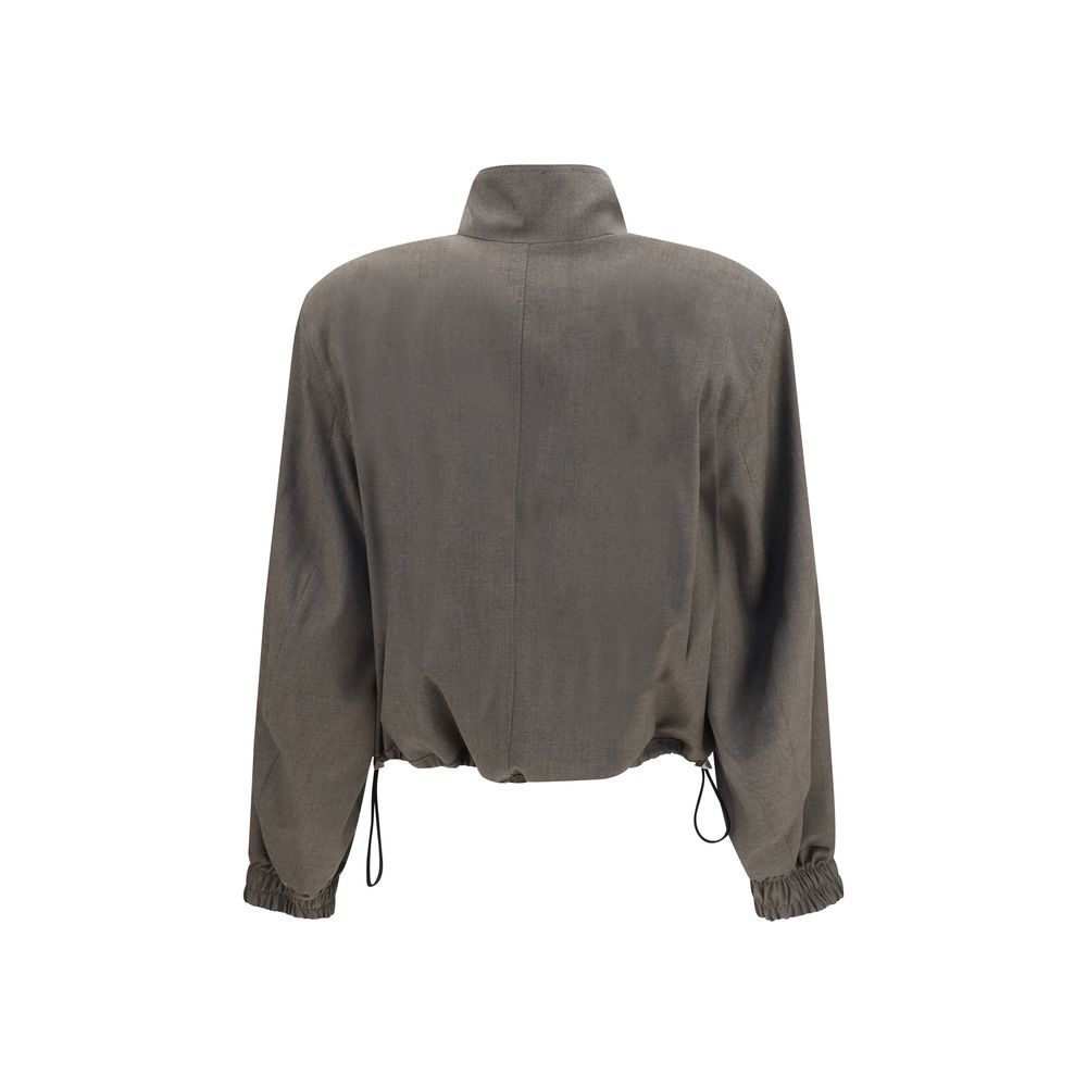 The Attico Bomber Jackets - Brown Wool Oves Aries