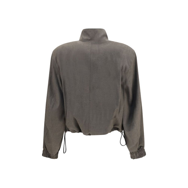 The Attico Bomber Jackets - Brown Wool Oves Aries