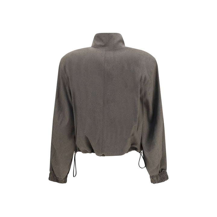The Attico Bomber Jackets - Brown Wool Oves Aries