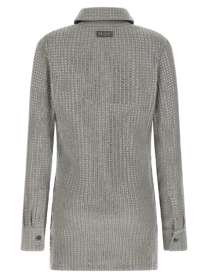 The Attico Gray Cotton Short Dress