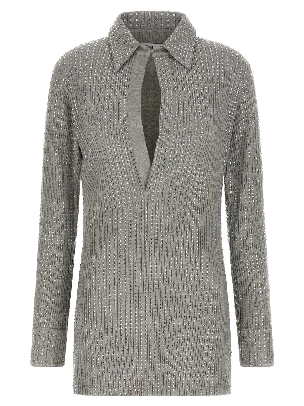 The Attico Gray Cotton Short Dress