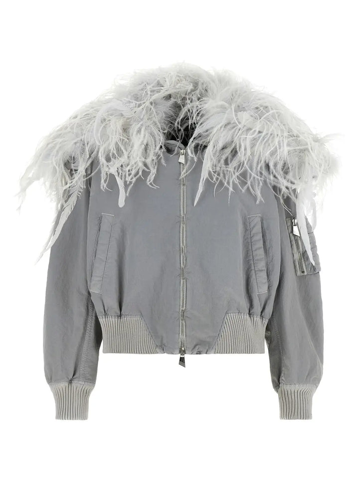 The Attico Gray Polyamide Bomber